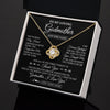Love Knot Necklace 18K Yellow Gold Finish | 2 | Personalized To My Loving Godmother Necklace From Niece You've Help My Hand Aunt Gift From Godchild Godmother Birthday Gifts Mothers Day Gift Box Message Card | https://teecentury.