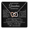 Interlocking Hearts Necklace Stainless Steel & Rose Gold Finish | 1 | Personalized To My Loving Grandma Necklace From Granddaughter You've Help My Hand Grandma Gift From Grandson Grandma Birthday Mothers Day Gift Box Message Card | https://teecentury.