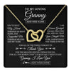 Interlocking Hearts Necklace 18K Yellow Gold Finish | 1 | Personalized To My Loving Granny Necklace From Granddaughter You've Help My Hand Granny Gift From Grandson Granny Birthday Mothers Day Gift Box Message Card | https://teecentury.