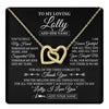 Interlocking Hearts Necklace 18K Yellow Gold Finish | 1 | Personalized To My Loving Lolly Necklace From Granddaughter You've Help My Hand Lolly Gift From Grandson Lolly Birthday Mothers Day Gift Box Message Card | https://teecentury.