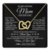 Interlocking Hearts Necklace 18K Yellow Gold Finish | 1 | Personalized To My Loving Mom Necklace From Son You've Help My Hand Mom Gift From Daughter Mom Birthday Gifts Mothers Day Custom Gift Box Message Card | https://teecentury.