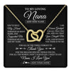 Interlocking Hearts Necklace 18K Yellow Gold Finish | 1 | Personalized To My Loving Nana Necklace From Granddaughter You've Help My Hand Nana Gift From Grandson Nana Birthday Gifts Mothers Day Gift Box Message Card | https://teecentury.