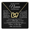 Interlocking Hearts Necklace 18K Yellow Gold Finish | 1 | Personalized To My Loving Nonna Necklace From Granddaughter You've Help My Hand Nonna Gift From Grandson Nonna Birthday Mothers Day Gift Box Message Card | https://teecentury.