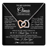 Interlocking Hearts Necklace Stainless Steel & Rose Gold Finish | 1 | Personalized To My Loving Oma Necklace From Granddaughter You've Help My Hand Oma Gift From Grandson Oma Birthday Gifts Mothers Day Gift Box Message Card | https://teecentury.