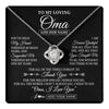 Love Knot Necklace 14K White Gold Finish | 1 | Personalized To My Loving Oma Necklace From Granddaughter You've Help My Hand Oma Gift From Grandson Oma Birthday Gifts Mothers Day Gift Box Message Card | https://teecentury.