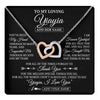 Interlocking Hearts Necklace Stainless Steel & Rose Gold Finish | 1 | Personalized To My Loving Yiayia Necklace From Granddaughter You've Help My Hand Yiayia Gift From Grandson Yiayia Birthday Mothers Day Gift Box Message Card | https://teecentury.