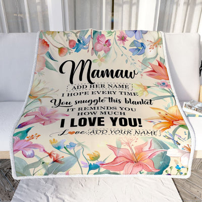 Personalized To My Mamaw Blanket From Grandkids Grandson Floral I Love You Great Mamaw Birthday Gifts Mothers Day Christmas Customized Fleece Blanket | teecentury