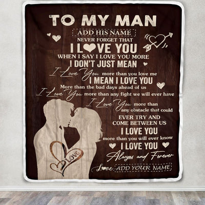 Personalized To My Man Blanket I Love You Birthday Gifts For Boyfriend Him Husband Fiance Anniversary Romantic For Men Christmas Customized Fleece Blanket | teecentury