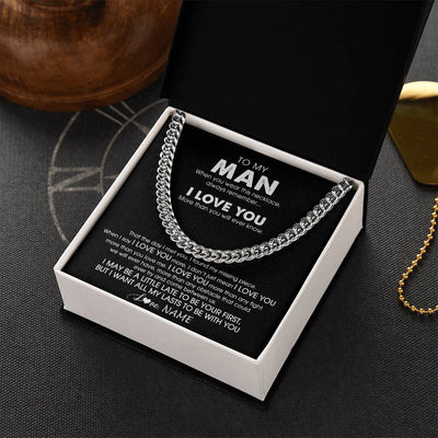 Cuban Link Chain Necklace Stainless Steel | 2 | Personalized To My Man Necklace Cuban When You Wear This Necklace For Him Boyfriend Husband Birthday Anniversary Day Christmas Customized Gift Box Message Card | teecentury