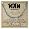 Cuban Link Chain Necklace Stainless Steel | 1 | Personalized To My Man Necklace For Men My King Romantic Boyfriend Husband Gifts Birthday For Him Anniversary Day Christmas Customized Gift Box Message Card | https://teecentury.