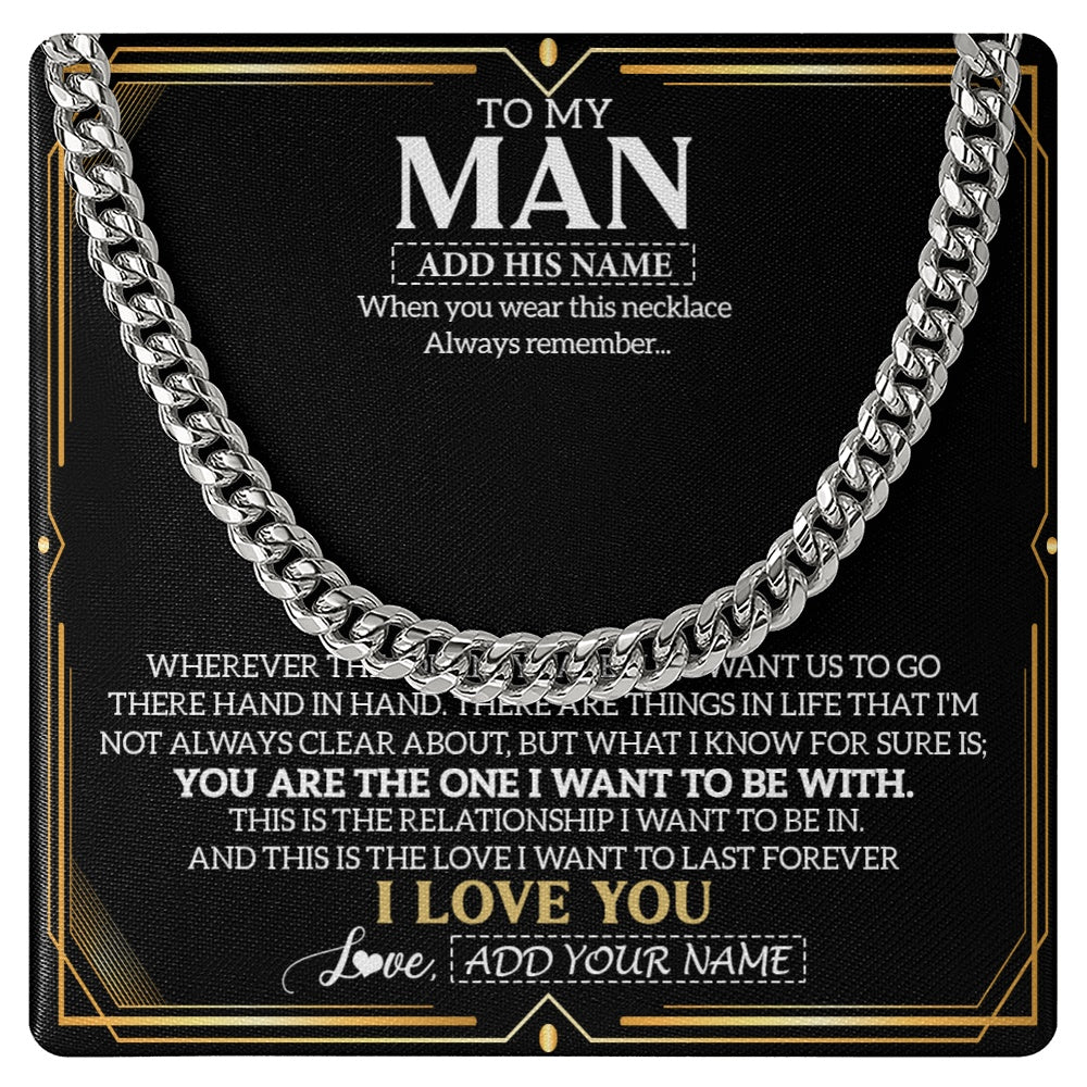 Cuban Link Chain Necklace Stainless Steel | 1 | Personalized To My Man Necklace Gift From Girlfriend Love Letter For Boyfriend Husband Jewelry From Wife Gifts For Men Birthday Christmas Gift Box Message Card | https://teecentury.