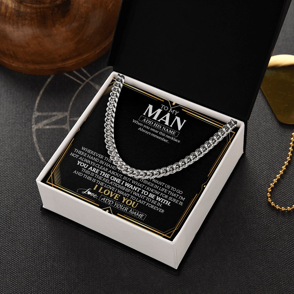 Cuban Link Chain Necklace Stainless Steel | 2 | Personalized To My Man Necklace Gift From Girlfriend Love Letter For Boyfriend Husband Jewelry From Wife Gifts For Men Birthday Christmas Gift Box Message Card | https://teecentury.