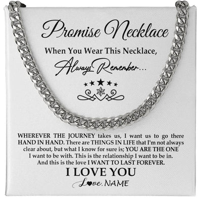 Cuban Link Chain Necklace Stainless Steel | 1 | Personalized To My Man Promise Cuban Chain Necklace I Love You Gift Ideas For Boyfriend Birthday Anniversary Day Christmas Customized Gift Box Message Card | teecentury