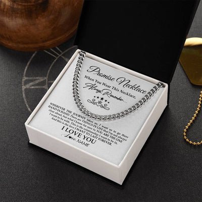 Cuban Link Chain Necklace Stainless Steel | 2 | Personalized To My Man Promise Cuban Chain Necklace I Love You Gift Ideas For Boyfriend Birthday Anniversary Day Christmas Customized Gift Box Message Card | teecentury