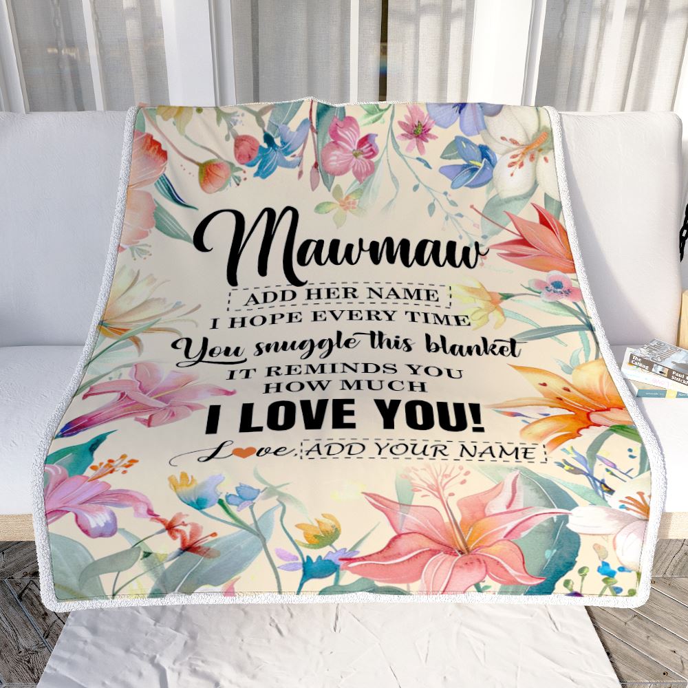 Personalized To My Mawmaw Blanket From Grandkids Grandson Floral I Love You Great Mawmaw Birthday Gifts Mothers Day Christmas Customized Fleece Blanket | teecentury