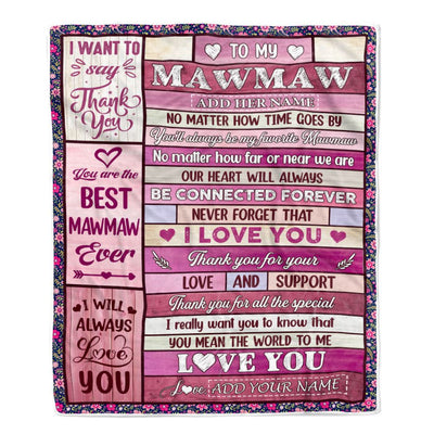 Personalized To My Mawmaw Gifts Blanket From Grandkids Grandson Wood My Favorite Mawmaw Birthday Gifts Mothers Day Christmas Customized Fleece Blanket | teecentury