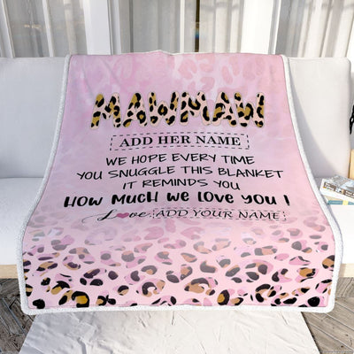 Personalized To My Mawmaw Gifts From Granddaughter Blanket Pink Leopard Happy Birthday Gifts For Mawmaw Mothers Day Christmas Customized Fleece Blanket | teecentury