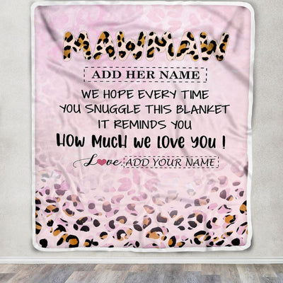 Personalized To My Mawmaw Gifts From Granddaughter Blanket Pink Leopard Happy Birthday Gifts For Mawmaw Mothers Day Christmas Customized Fleece Blanket | teecentury