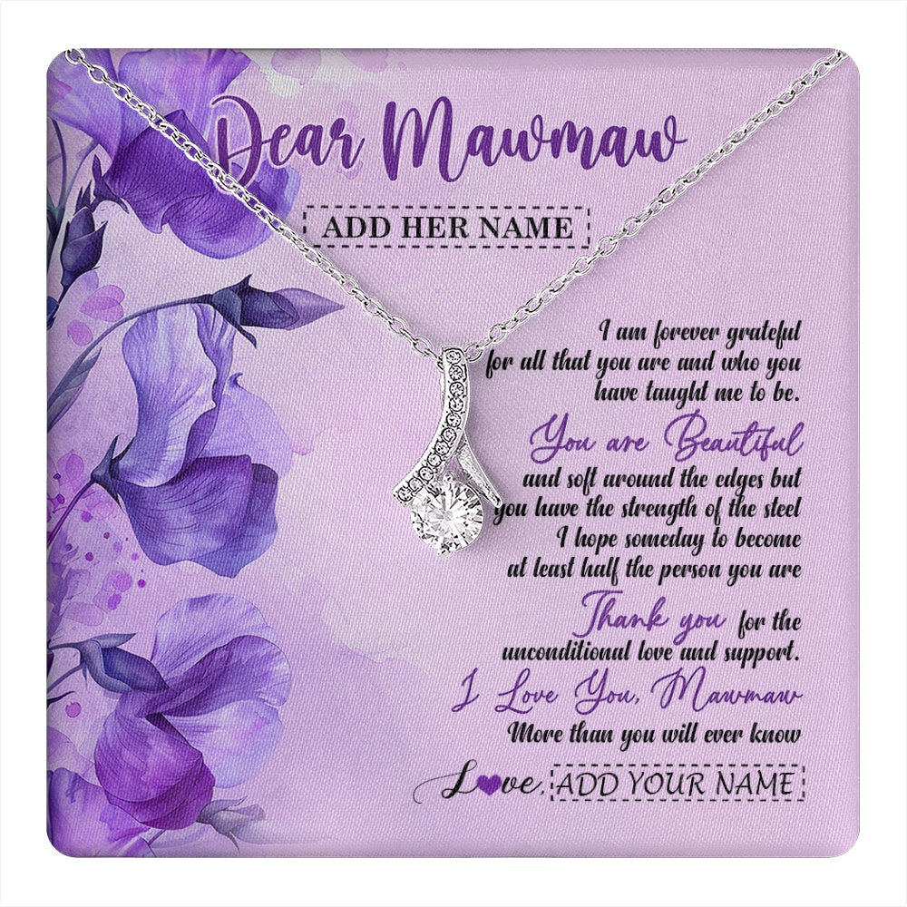 Alluring Beauty Necklace 14K White Gold Finish | 1 | Personalized To My Mawmaw Gifts From Granddaughter Necklace Flower You Are Beautiful Gifts For Mawmaw Mothers Day Birthday Christmas Gift Box Message Card | teecentury.myshopify