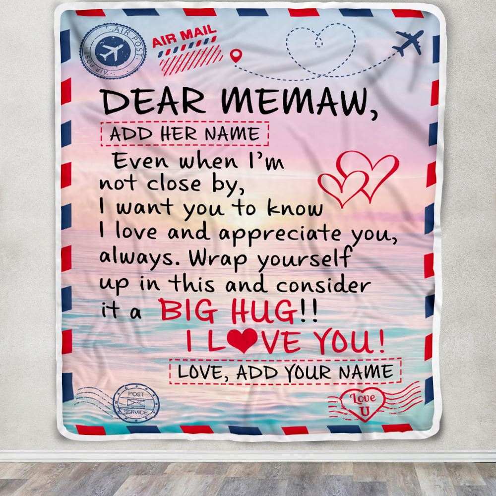 Personalized To My Memaw Blanket From Granddaughter Grandson Letter Mail To Meme Gifts Happy Birthday Gifts Mothers Day Christmas Custom Name Fleece Blanket | teecentury