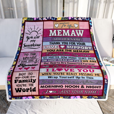 Personalized To My Memaw Gifts Blanket From Grandkids Grandson Wood You Are The Memaw Birthday Gifts Mothers Day Christmas Customized Fleece Blanket | teecentury