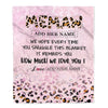Personalized To My Memaw Gifts From Granddaughter Grandson Blanket Pink Leopard Happy Birthday Gifts For Memaw Mothers Day Christmas Customized Fleece Blanket | teecentury