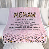 Personalized To My Memaw Gifts From Granddaughter Grandson Blanket Pink Leopard Happy Birthday Gifts For Memaw Mothers Day Christmas Customized Fleece Blanket | teecentury