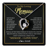 Forever Love Necklace 14K White Gold Finish | 1 | Personalized To My Memaw Gifts Necklace From Granddaughter Grandson Grateful Thank You Memaw Birthday Mothers Day Jewelry Customized Gift Box Message Card | teecentury