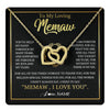 Interlocking Hearts Necklace 18K Yellow Gold Finish | 1 | Personalized To My Memaw Gifts Necklace From Granddaughter Grandson Grateful Thank You Memaw Birthday Mothers Day Jewelry Customized Gift Box Message Card | teecentury