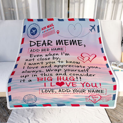 Personalized To My Meme Blanket From Granddaughter Grandson Letter Mail To Meme Gifts Happy Birthday Gifts Mothers Day Christmas Custom Name Fleece Blanket | teecentury