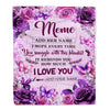 Personalized To My Meme Gifts Blanket From Granddaughter Grandson Purple Floral Birthday Gifts For Meme Mothers Day Christmas Custom Fleece Throw Blanket | teecentury