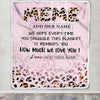 Personalized To My Meme Gifts From Granddaughter Grandson Blanket Pink Leopard Happy Birthday Gifts For Meme Mothers Day Christmas Customized Fleece Blanket | teecentury