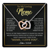 Interlocking Hearts Necklace Stainless Steel & Rose Gold Finish | 1 | Personalized To My Meme Gifts Necklace From Granddaughter Grandson Grateful Thank You Meme Birthday Mothers Day Christmas Customized Gift Box Message Card | teecentury