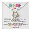 Forever Love Necklace 18K Yellow Gold Finish | 1 | Personalized To My Meme Necklace From Grandkids Granddaughter We Squeezed This Necklace Meme Birthday Mothers Day Christmas Customized Gift Box Message Card | teecentury