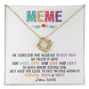 Love Knot Necklace 18K Yellow Gold Finish | 1 | Personalized To My Meme Necklace From Grandkids Granddaughter We Squeezed This Necklace Meme Birthday Mothers Day Christmas Customized Gift Box Message Card | teecentury