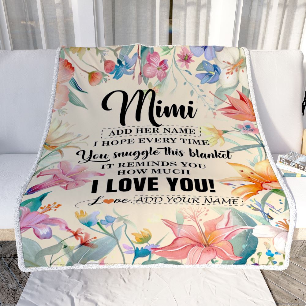 Personalized To My Mimi Blanket From Granddaughter Grandson Floral I Love You Great Mimi Birthday Gifts Mothers Day Christmas Customized Fleece Blanket | teecentury