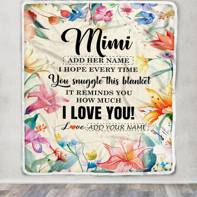 Personalized To My Mimi Blanket From Granddaughter Grandson Floral I Love You Great Mimi Birthday Gifts Mothers Day Christmas Customized Fleece Blanket | teecentury