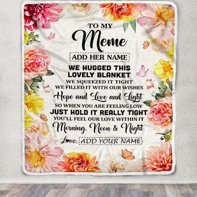Personalized To My Mimi Blanket From Grandkids Granddaughter Floral We Hugged This Lovely Mimi Birthday Gifts Mothers Day Christmas Customized Fleece Blanket | teecentury