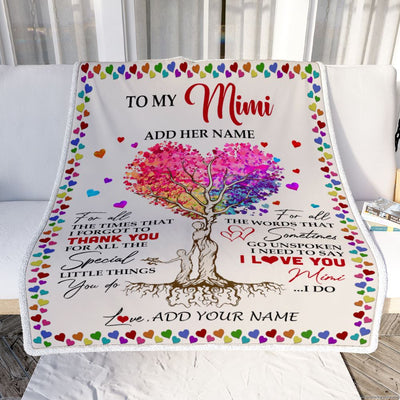 Personalized To My Mimi Blanket From Grandkids Grandson Colorful Tree Thank You For All Mimi Birthday Gifts Mothers Day Christmas Customized Fleece Blanket | teecentury