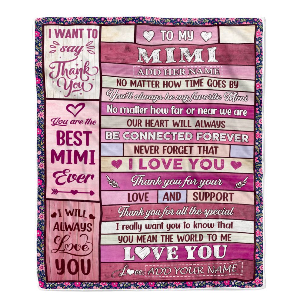 Personalized To My Mimi Gifts Blanket From Granddaughter Grandson Wood My Favorite Mimi Birthday Gifts Mothers Day Christmas Customized Fleece Blanket | teecentury