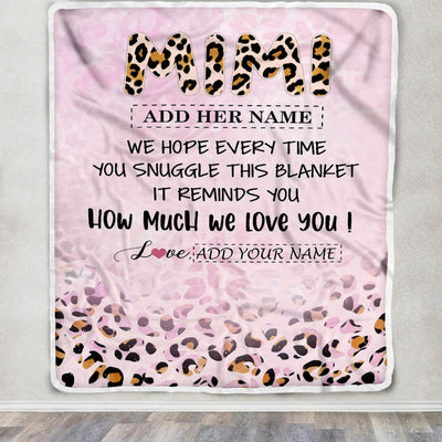 Personalized To My Mimi Gifts From Granddaughter Grandson Blanket Pink Leopard Happy Birthday Gifts For Mimi Mothers Day Christmas Customized Fleece Blanket | teecentury
