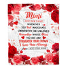 Personalized To My Mimi Gifts From Granddaughter Grandson Blanket Rose Flower Anniversary Birthday Gifts Mimi Mothers Day Christmas Custom Fleece Throw Blanket | teecentury