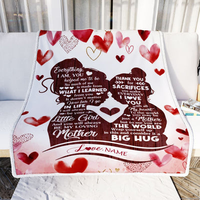 Personalized To My Mom Blanket From Daughter I Love You With All My Heart Thank You Mom Mother Birthday Mothers Day Christmas Customized Fleece Throw Blanket | teecentury