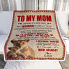 Personalized To My Mom Blanket From Daughter Lion I Know It's Not Easy For A Man To Raise A Child Mother's Day Birthday Christmas Customized Fleece Blanket | teecentury