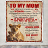 Personalized To My Mom Blanket From Daughter Lion I Know It's Not Easy For A Man To Raise A Child Mother's Day Birthday Christmas Customized Fleece Blanket | teecentury
