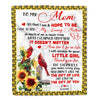 Personalized To My Mom Blanket From Daughter Little Girl Red Bird Cardinal Sunflower My Loving Mothers Day Birthday Christmas Customized Fleece Throw Blanket | teecentury
