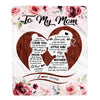 Personalized To My Mom Blanket From Daughter Never Forget I Love You Heart Flower Mom Mother Birthday Mothers Day Christmas Customized Bed Fleece Throw Blanket | teecentury