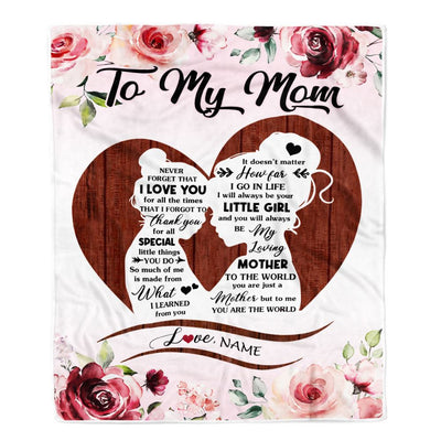 Personalized To My Mom Blanket From Daughter Never Forget I Love You Heart Flower Mom Mother Birthday Mothers Day Christmas Customized Bed Fleece Throw Blanket | teecentury