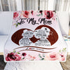 Personalized To My Mom Blanket From Daughter Never Forget I Love You Heart Flower Mom Mother Birthday Mothers Day Christmas Customized Bed Fleece Throw Blanket | teecentury