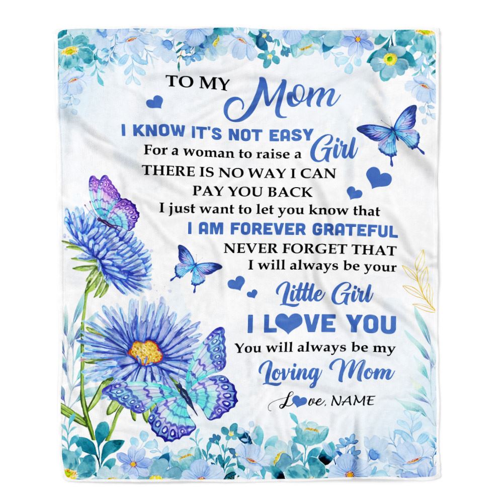 Personalized To My Mom Blanket From Daughter Son Butterfly I Am Forever Grateful Mom Mother Birthday Mothers Day Christmas Customized Fleece Throw Blanket | teecentury